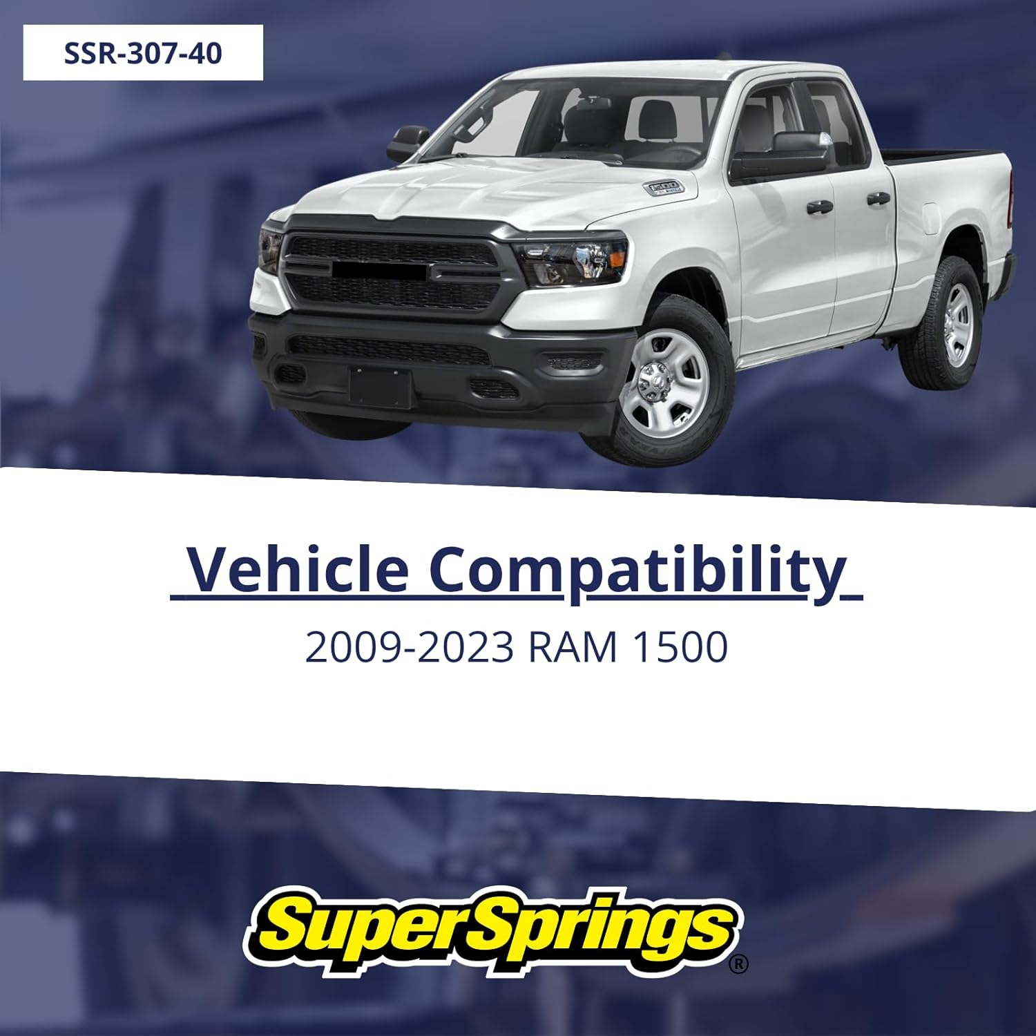 SuperSprings SSR-307-40 | SumoSprings Rear for Dodge RAM 1500, Blue, 1000 lbs.