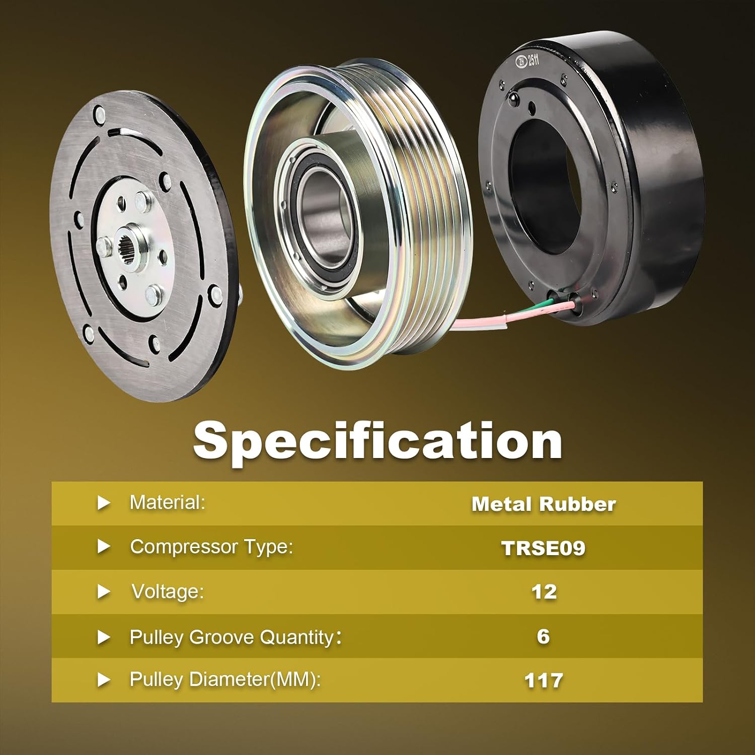CO9779C AC Compressor Clutch Kit Compatible with 2013-2015 Acura ILX 2.0L & 2012-2015 Honda Civic 1.8L,38810R1AA01