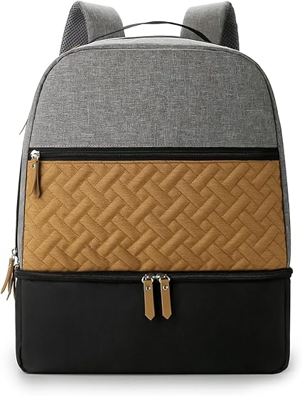 SONARIN Stijlvolle Multifunctionele Luiertas Rugzak,Reizen Luier Verkleedtas Mama Tas Met Aankleedkussen & Wandelwagen Riemen, Driehoek, Klassiek