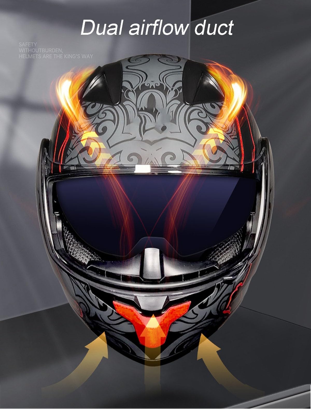 Motorrad Klapphelm mit Sonnenblende Bluetooth Helm Motorradhelm ECE Zertifiziert Integralhelme Mit Doppelvisier und Mikrofon Motorradhelm Klappbar Für Herren Damen