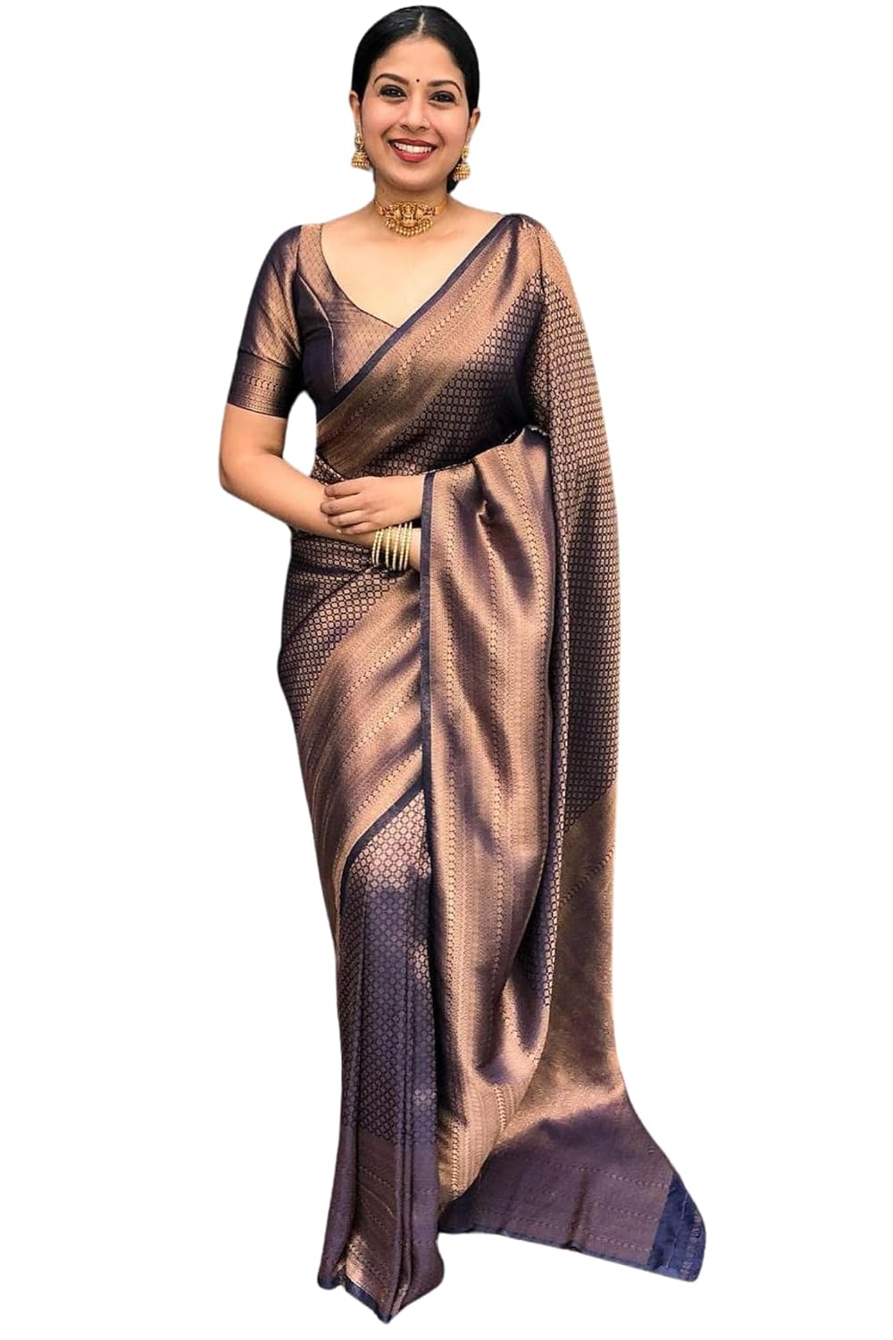 SGF11 Women’s Kanjivaram Soft Silk Saree With Blouse Piece