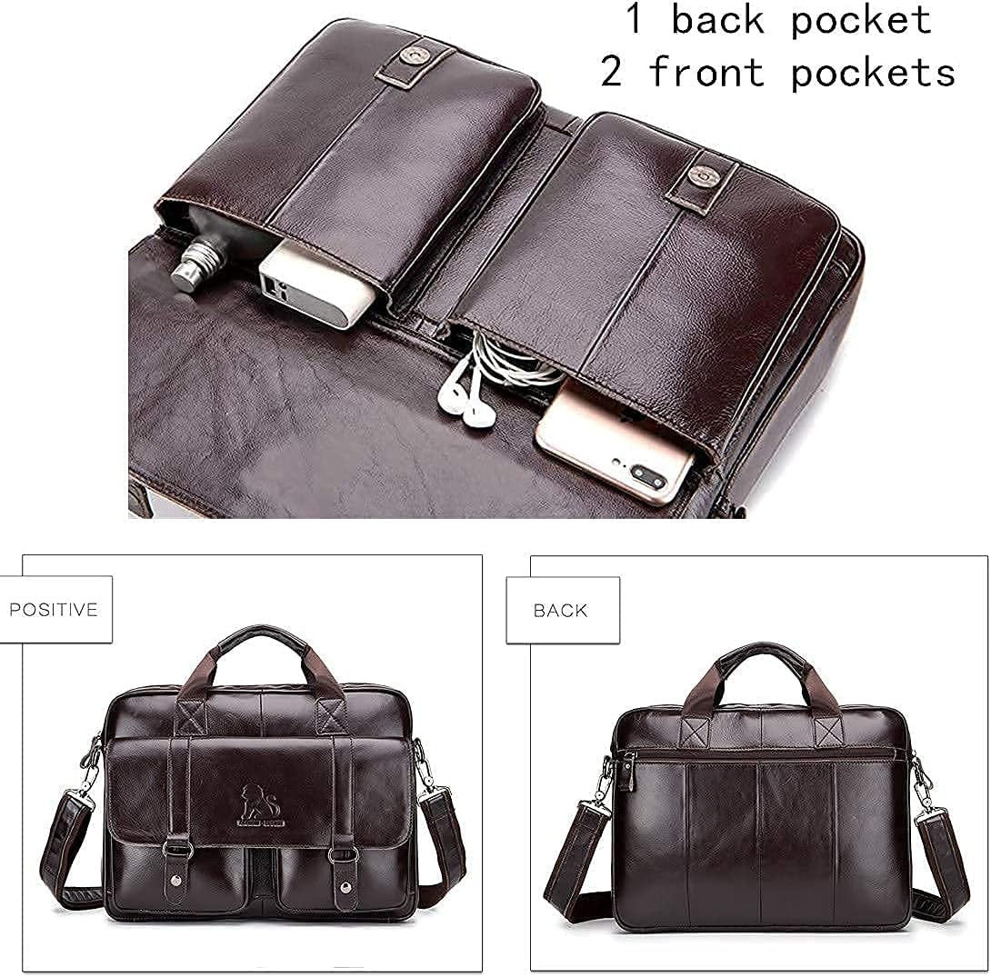 Men's Laptop Bags, Shoulder Bag Leather Handbag Bag Grand Briefcase Computer Bag