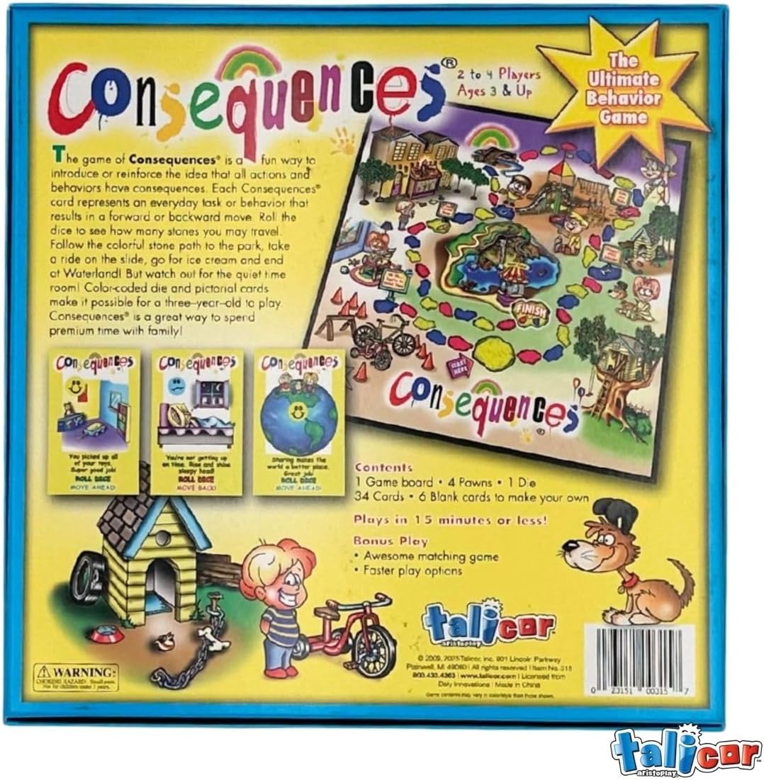Talicor Consequences - The Ultimate Behavior Board Game for Preschoolers Age 3+