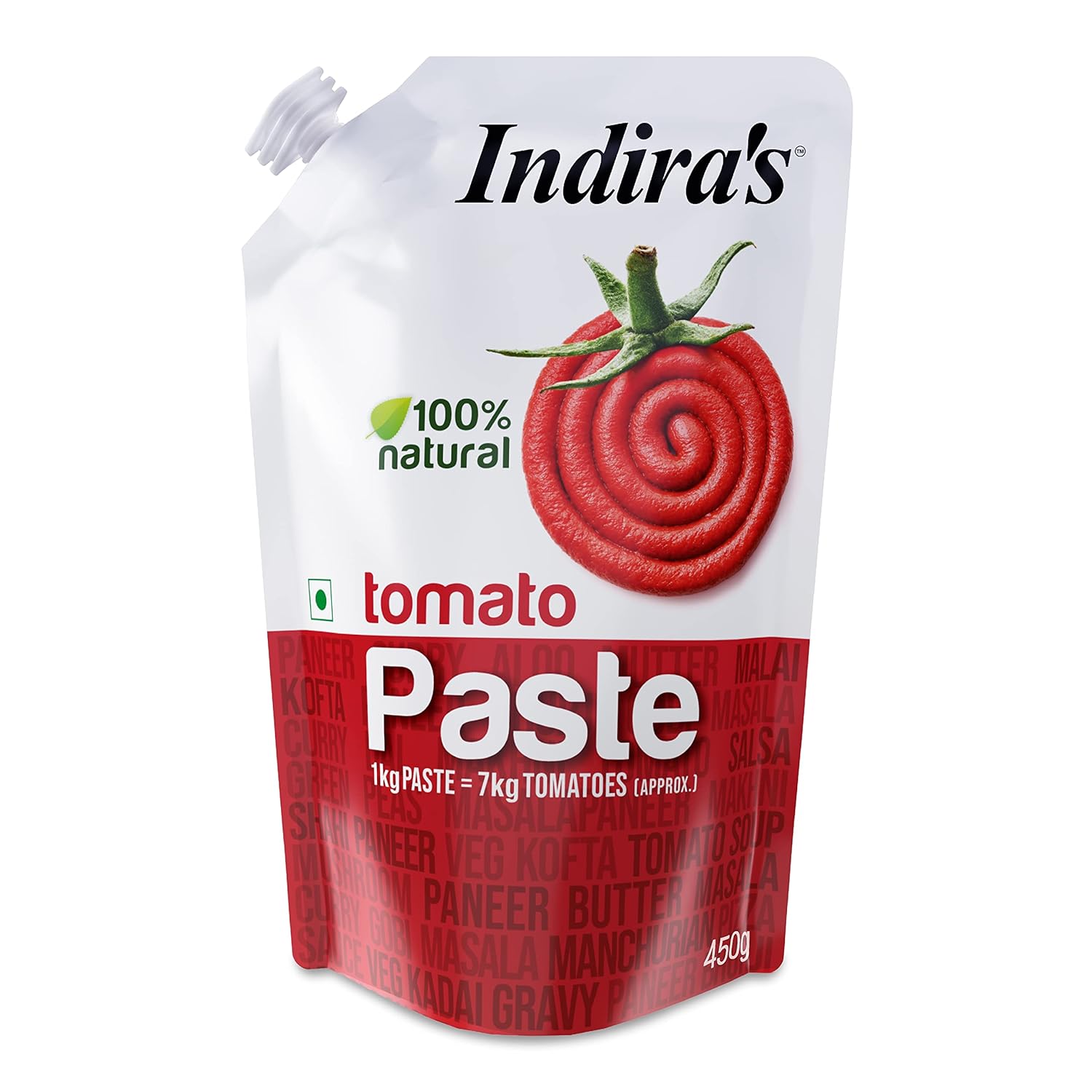 Indira's Tomato Paste 450g, 3X Thicker Than Tomato Puree, Add Rich