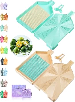 ForeverYoung Crystalline Diamond Art Trays with Lids Diamond Painting Accessories, 2-Piece Diamond Painting Trays with Lids, Silky Diamond Art Accessories and Tools, Citrus Mint