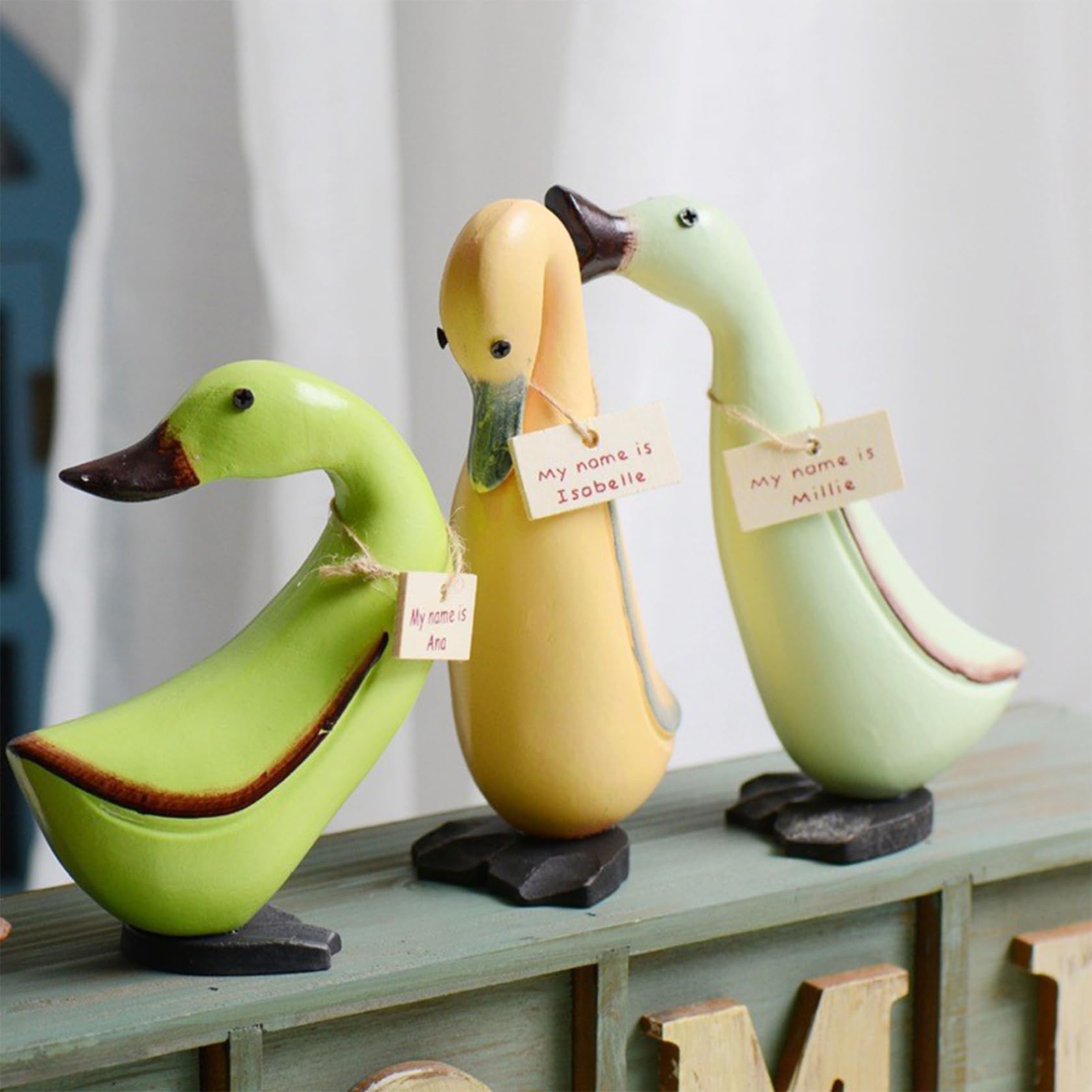 Canard en bois créatif pour décoration table et salon
