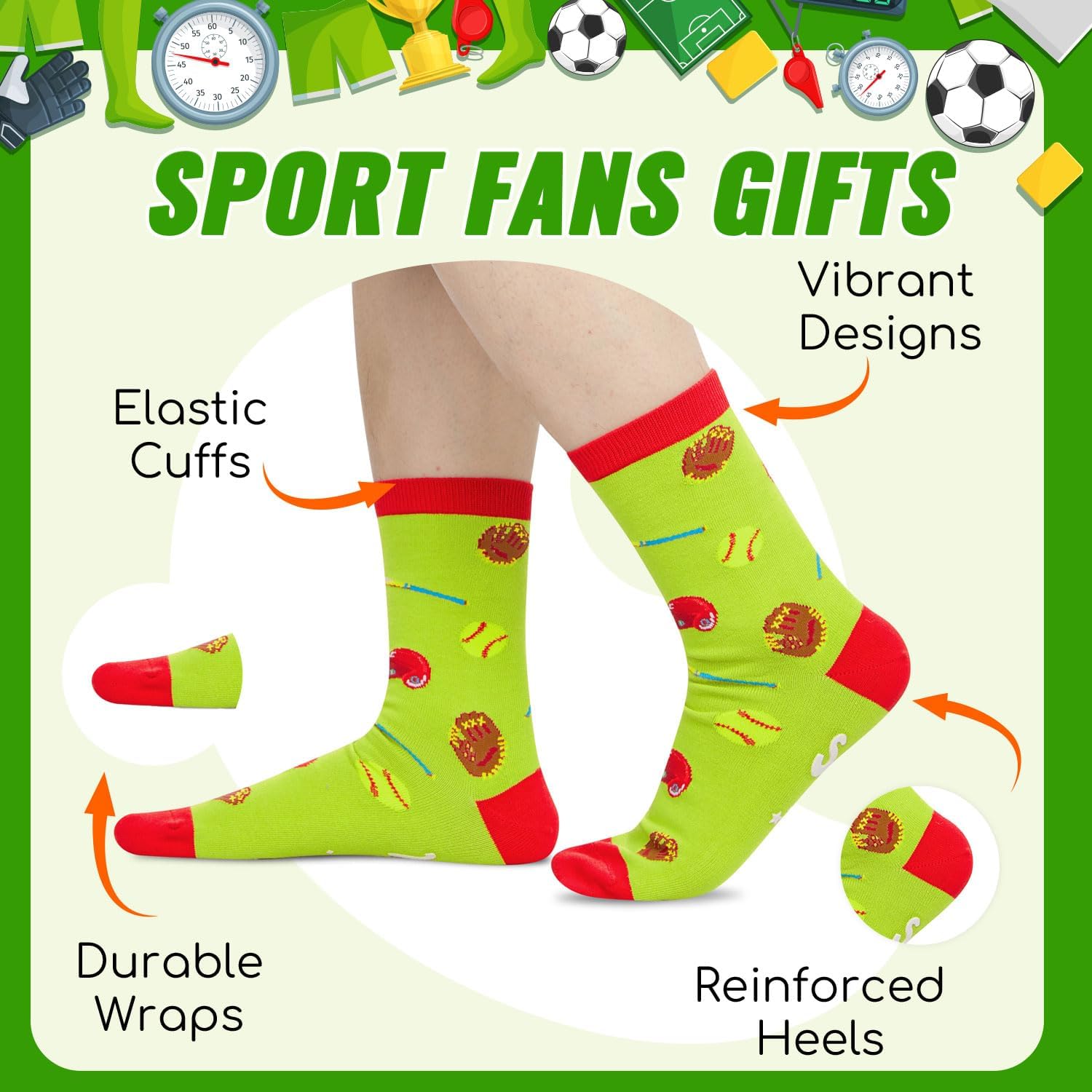 HAPPYPOP Sports Gifts for Women - Softball Volleyball Basketball Golf Ballet Socks - Image 3