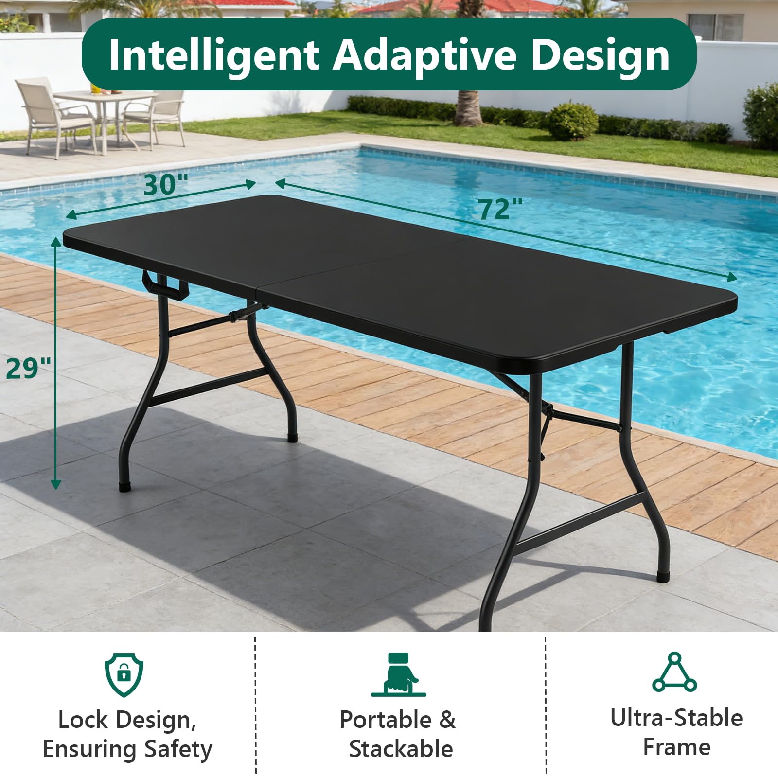 Amazon.com: MAKE CHANGES Folding Table 6FT Heavy Duty Plastic