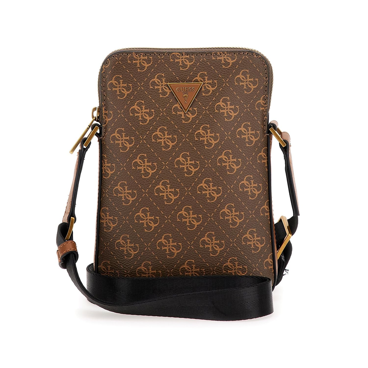 GUESS HMEVZLP3381 Men's Vezzola Eco 4G Logo Mini Cross Bags (Choco Brown, One Size)