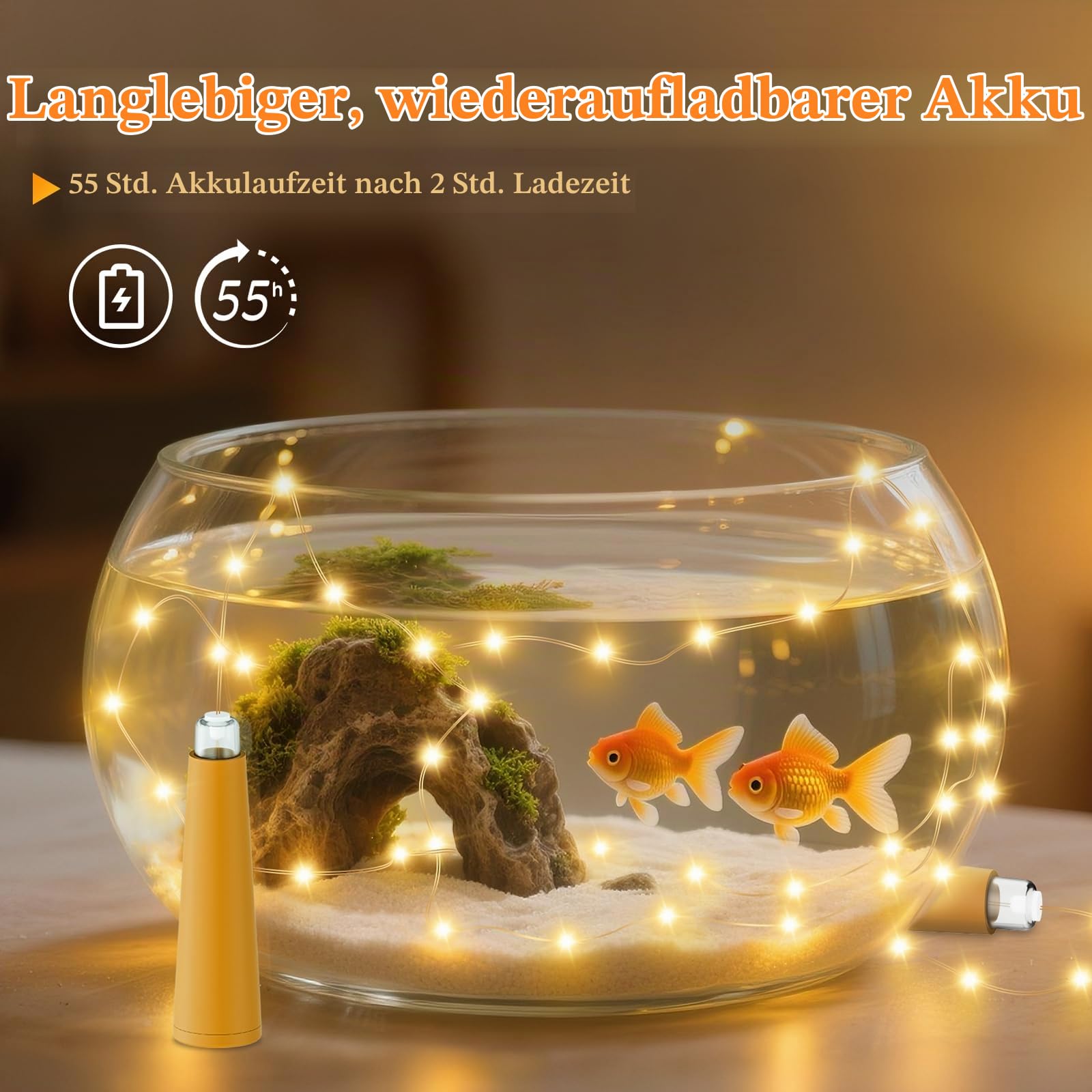 PChero LED Flaschenlicht mit Fernbedienung & Timer, USB Akku Lichterkette | 10er Flaschenlichterkette Korken, Flaschen Lichterkette, 2M 20 LEDs Flaschenlicht, Wasserdicht, für Flaschen Party DIY Deko