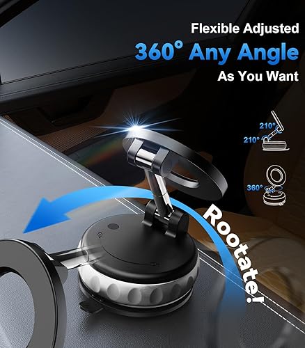 Miniatura 5 de Soporte magnético para teléfono con succión al vacío, paquete de 2 soportes de teléfono para automóvil 2025