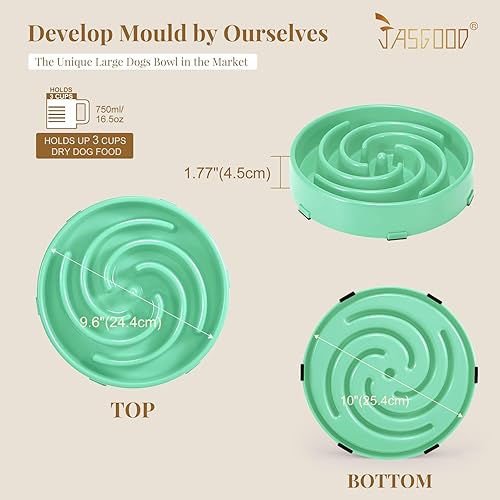 Miniatura 7 de JASGOOD Cuenco para Perros de Alimentación Lenta - Anti-Engullimiento, Evita la Hinchazón y la Asfixia, Diseño Saludable para Perros Grandes y