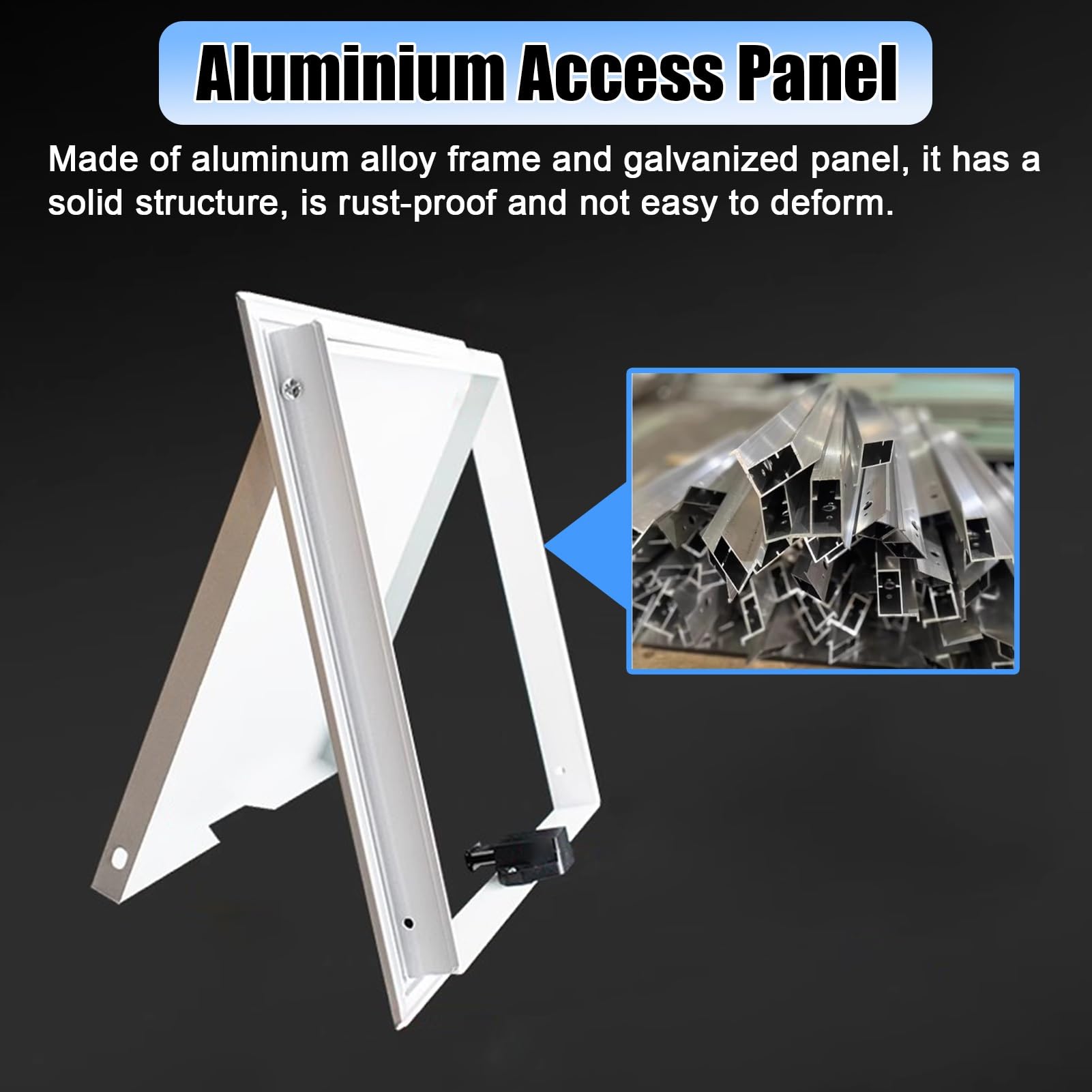 Panel Dostępu Panel Dostępu z Metalowym Zatrzaskiem, 12x12, 25x25, 30x30, 40x40 cm, Pokrywa Otworu Dostępowego do Ściany i Sufitu, Właz Strychowy, Drzwi Inspekcyjne do Instalacji(20x40cm/8x16in)