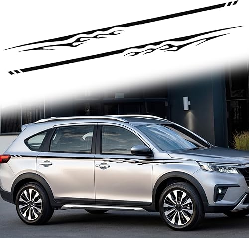 ramuel Calcomanía de rayas para automóvil, diseño de rayas laterales de vinilo, para sedean, SUV, camiones, deportes, vehículos todoterreno,