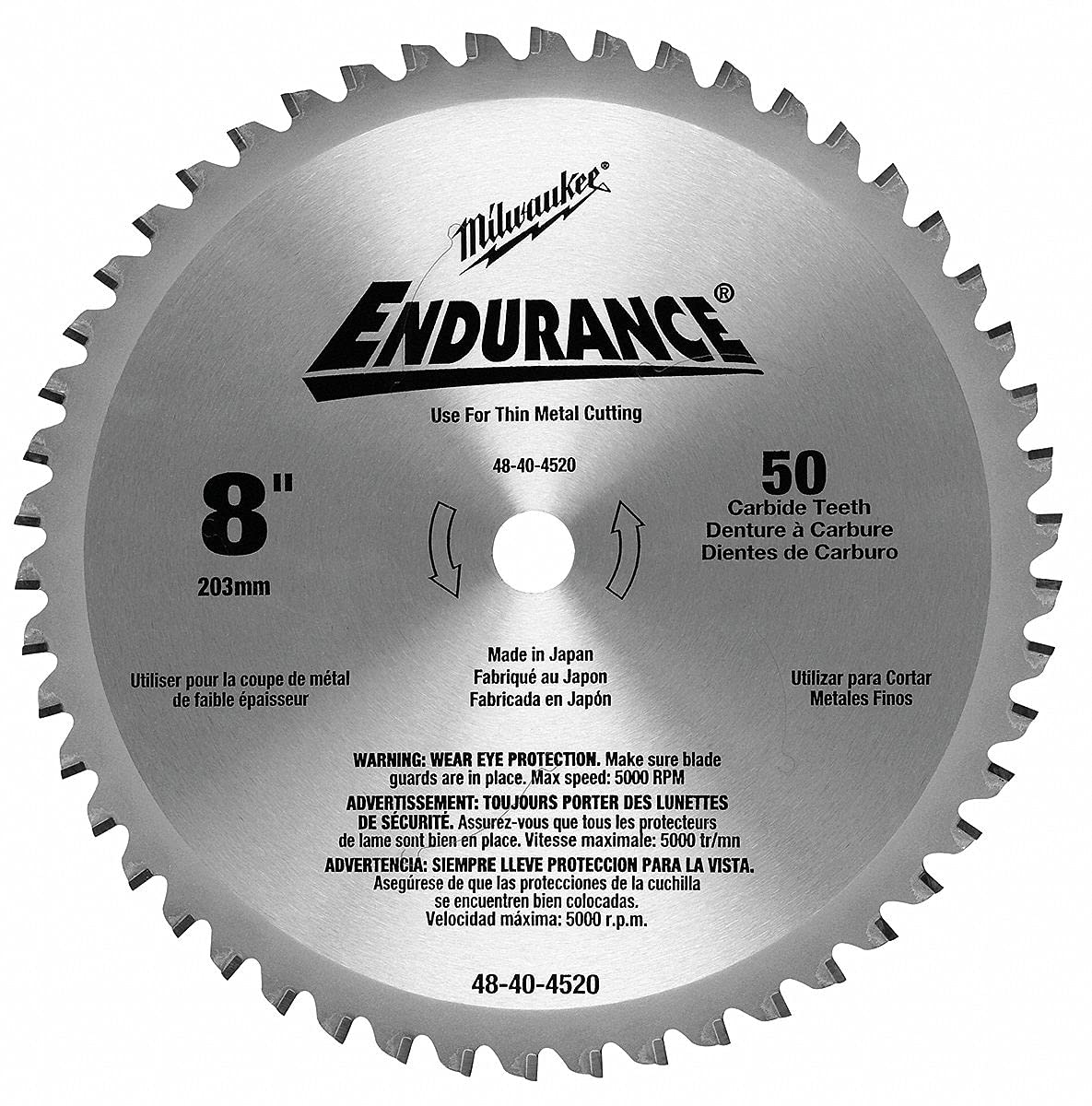 Milwaukee Electric - 8 CIRCULAR SAW METAL CUTTING 50 TEETH BLADE