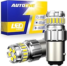 AUTOONE 1157 LED Bulb White 6500K, 2057 2357 7528 BAY15D LED Bulbs for Backup/Reverse Light, Tail Light, Brake Light, 300% Brighter Canbus Ready Plug and Play LED Bulbs, Pack of 2