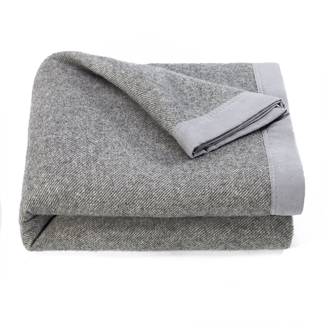 spencer whitney Bed Throws Blankets Wool Blanket Grey Twill Throw 100%  Wool Blanket Gift for Men Full Throw Blankets for Bed