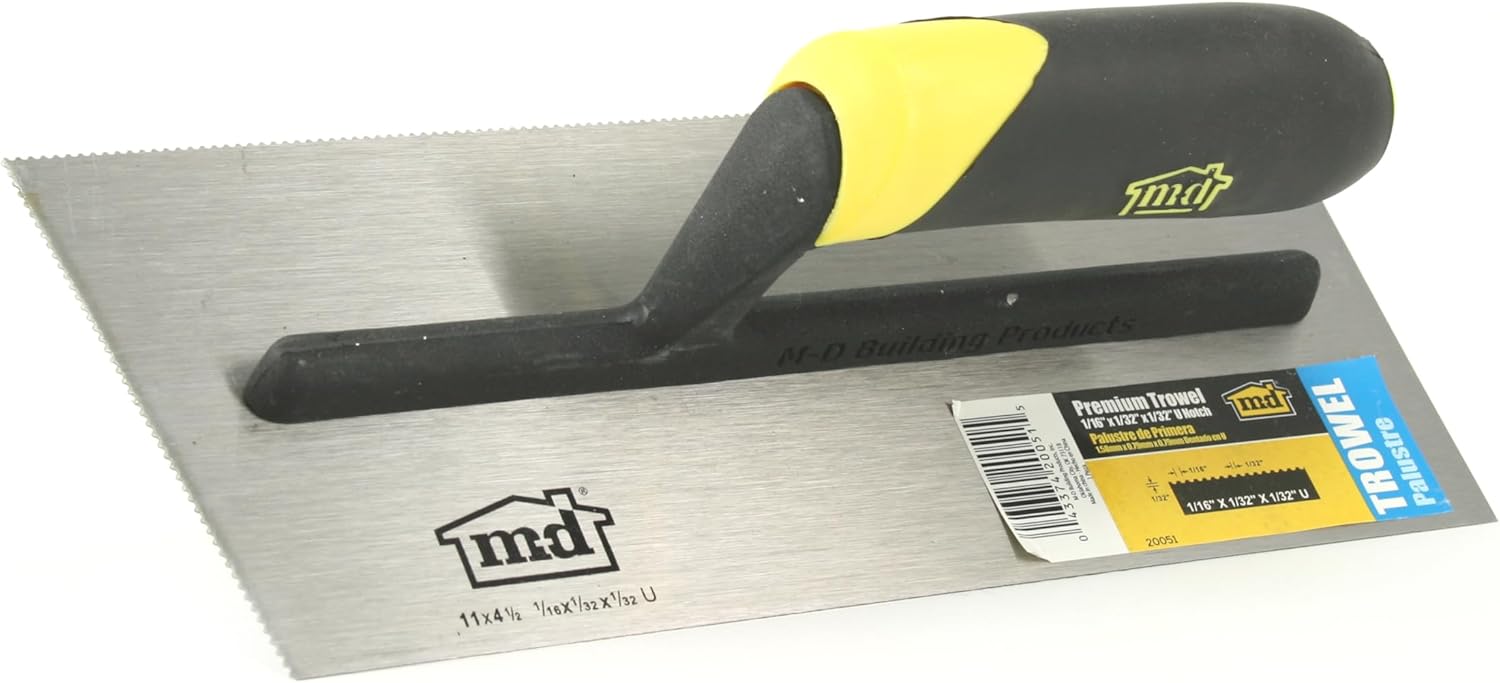 M-D Building Products 20051 1/16 in. x 1/32 in. x 1/32 in. Premium U Notch Trowel