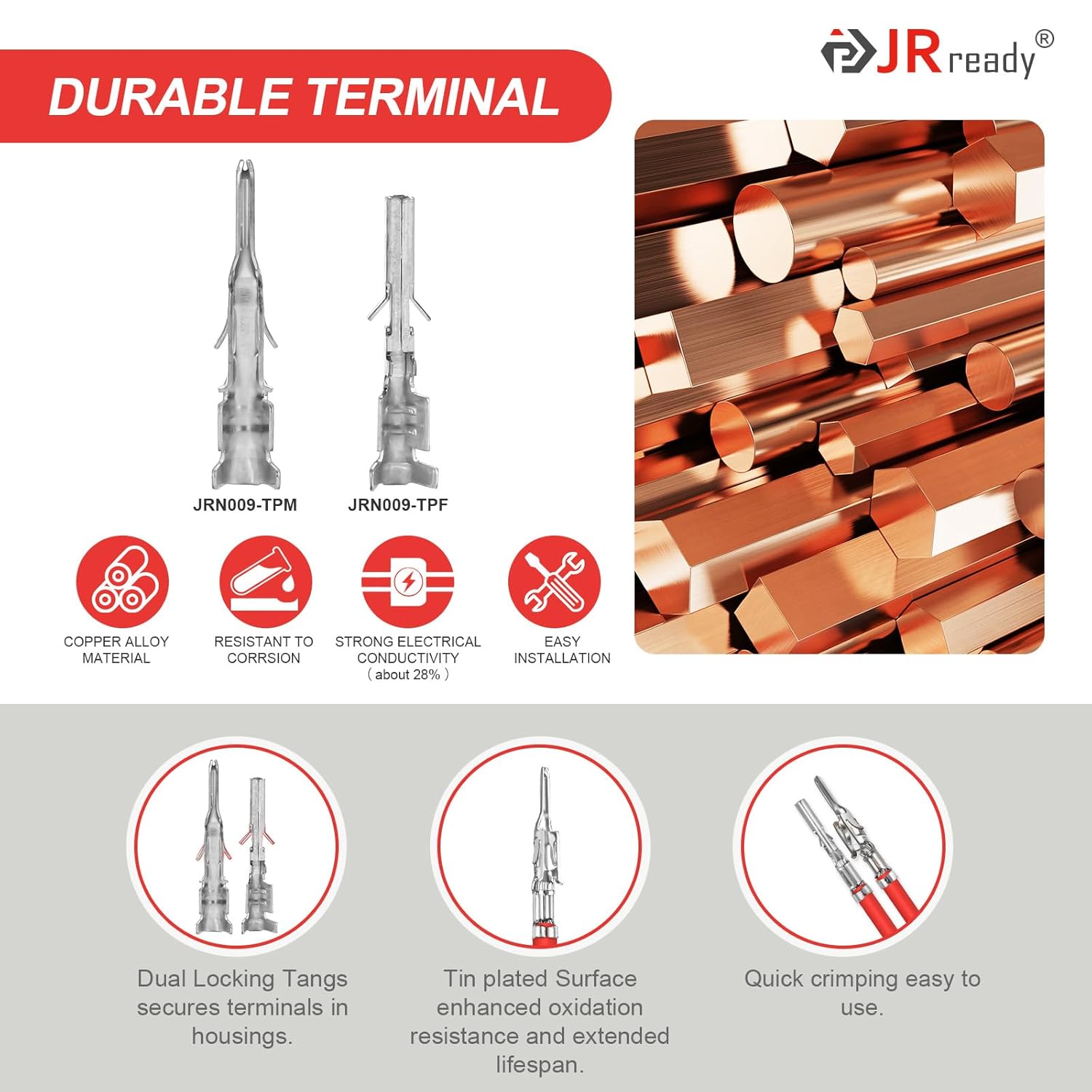 JRready ST6478+ST6544 .093" .062" Micro-Fit Pin Connectors Kit Crimper Terminal Removal Tool Molex Connector 14-24AWG/20-24AWG Male Female Pins for Electrical Connector