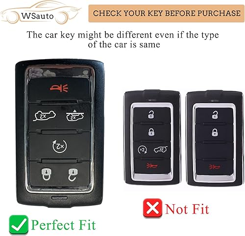 Miniatura 2 de Funda para llavero con llavero de metal compatible con Jeep Grand Wagoneer, accesorios de TPU suave, funda de protección de TPU suave, color negro,