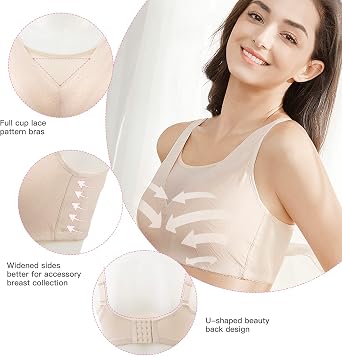 Post Mastectomy Bra for Women,Post Surgery Bra Pocket Bras Wireless Prosthetic Bras for Breast Prosthesis Breast Forms