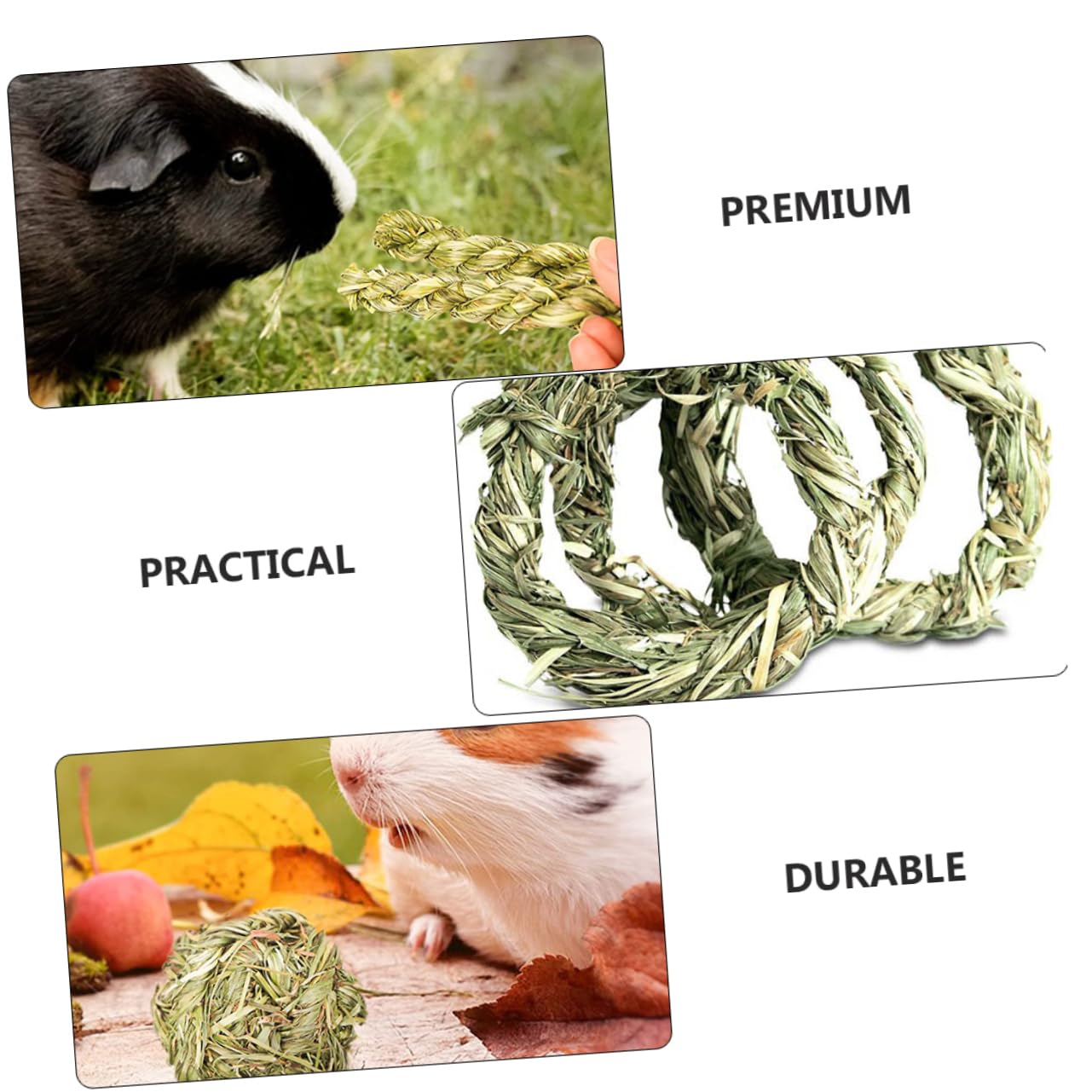 SUPVOX 18pièces Jouets Molar Herbe Naturelle pour Rongeurs Jouets à Mâcher pour Cobayes Chinchillas Et Petits Animaux