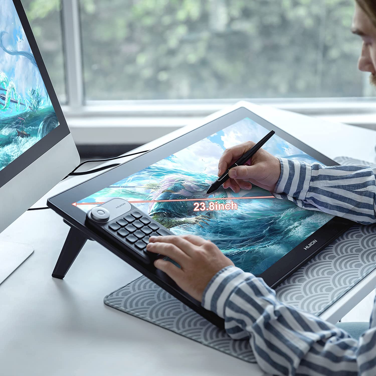HUION KAMVAS Pro 24 4K Ultra HD QLED - com tela gráfica, monitor