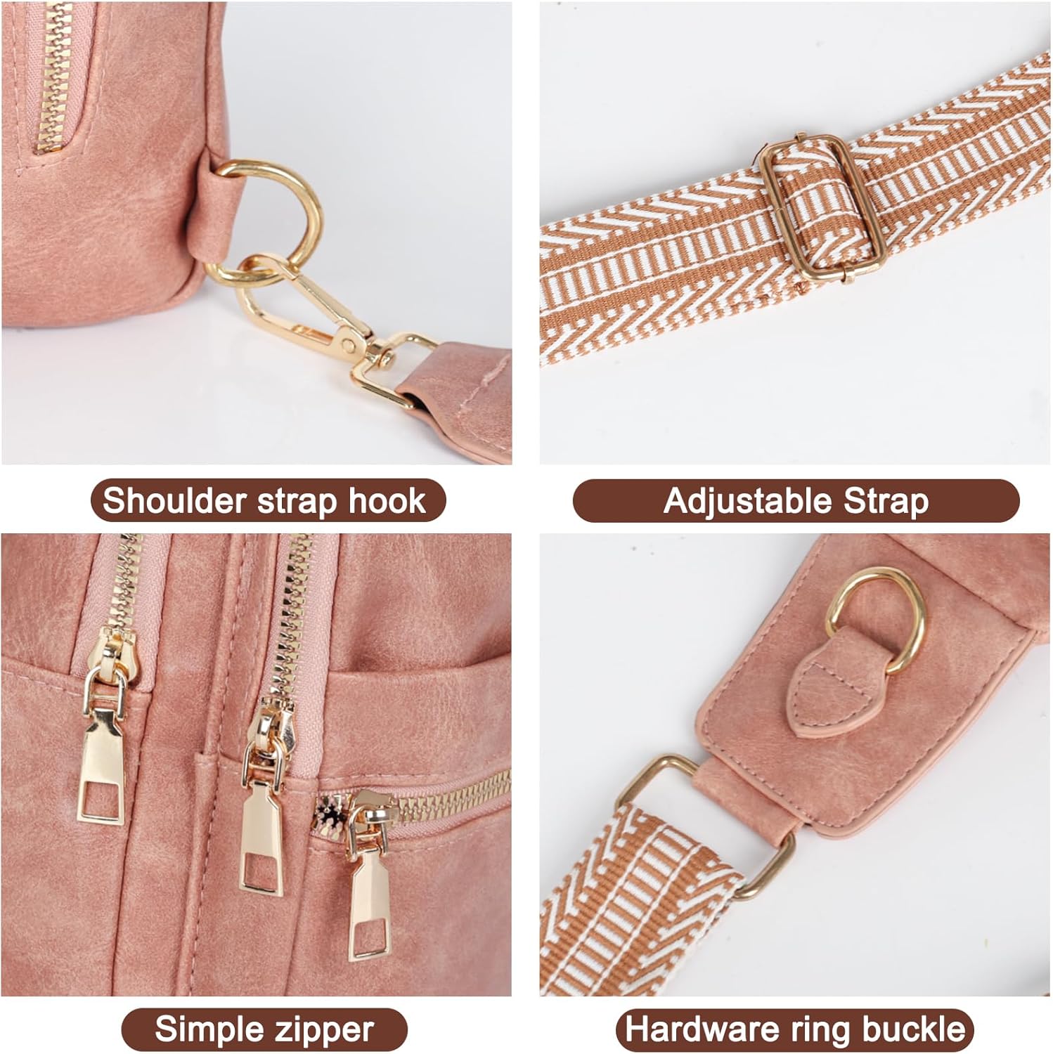 Relang Sling Bag for Women Crossbody, Leather Cross Body Fanny Packs for Women, Trendy Chest Bag for Travel and Daily Use - Image 7