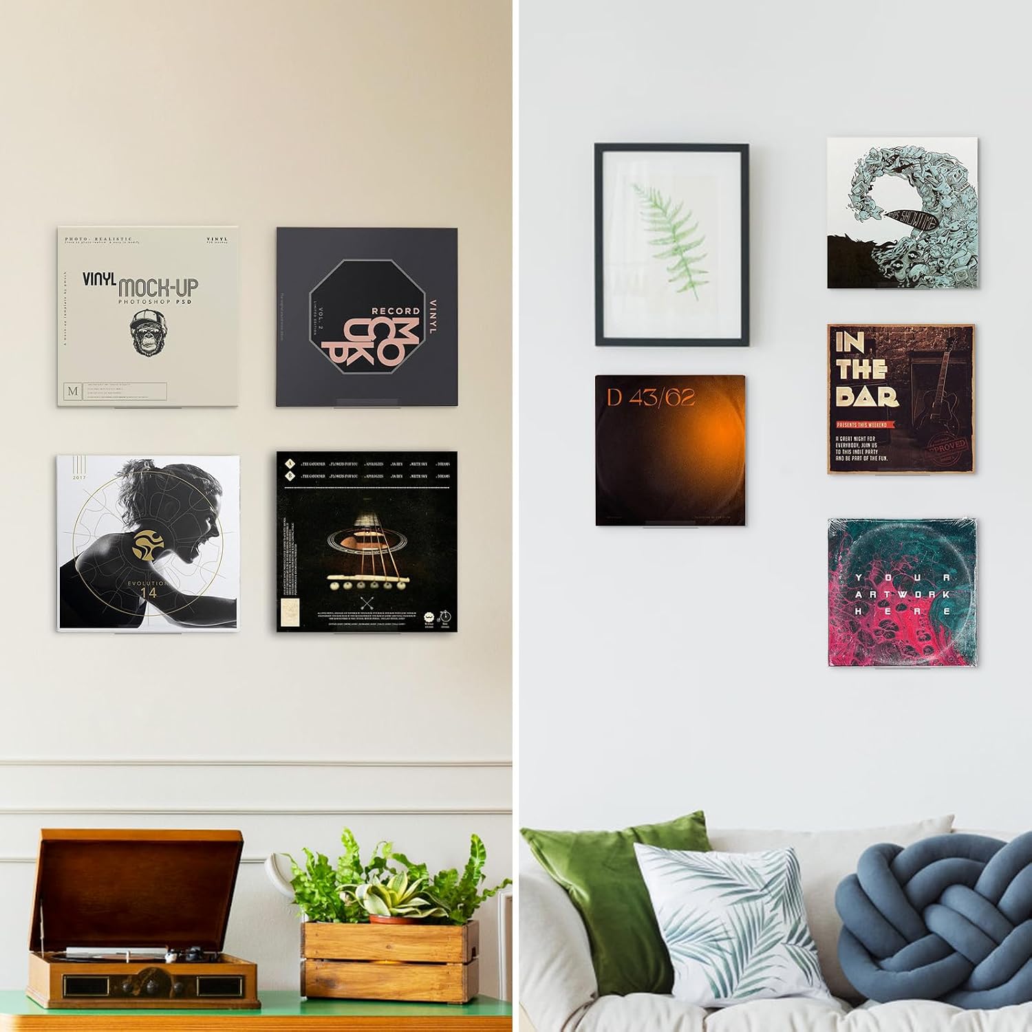 8 Pack Vinyl Record Storage Shelf,4 inch Clear Acrylic Vinyl Record Holder Wall Mount,Small Versatile Floating Shelves Display for Albums thumbnail