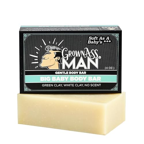 Miniatura 2 de Grown Ass Man Co Barras corporales exfoliantes  Barra de jabón sólida con aceites naturales y exfoliante suave para hombres sin plástico y ecológico