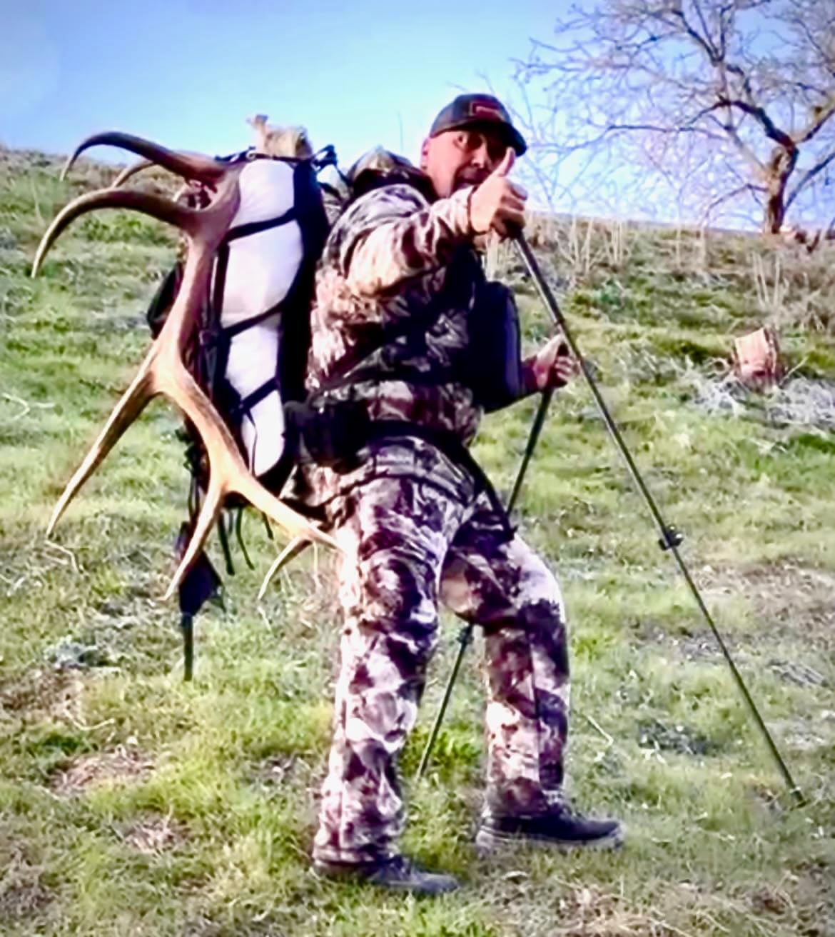 Premium Hunting Backpack with Bipod, Tripod, Binocular case, Trekking poles. and Meat-shelf Designed by Hunters for Hunters in the Rocky Mountains of Utah.