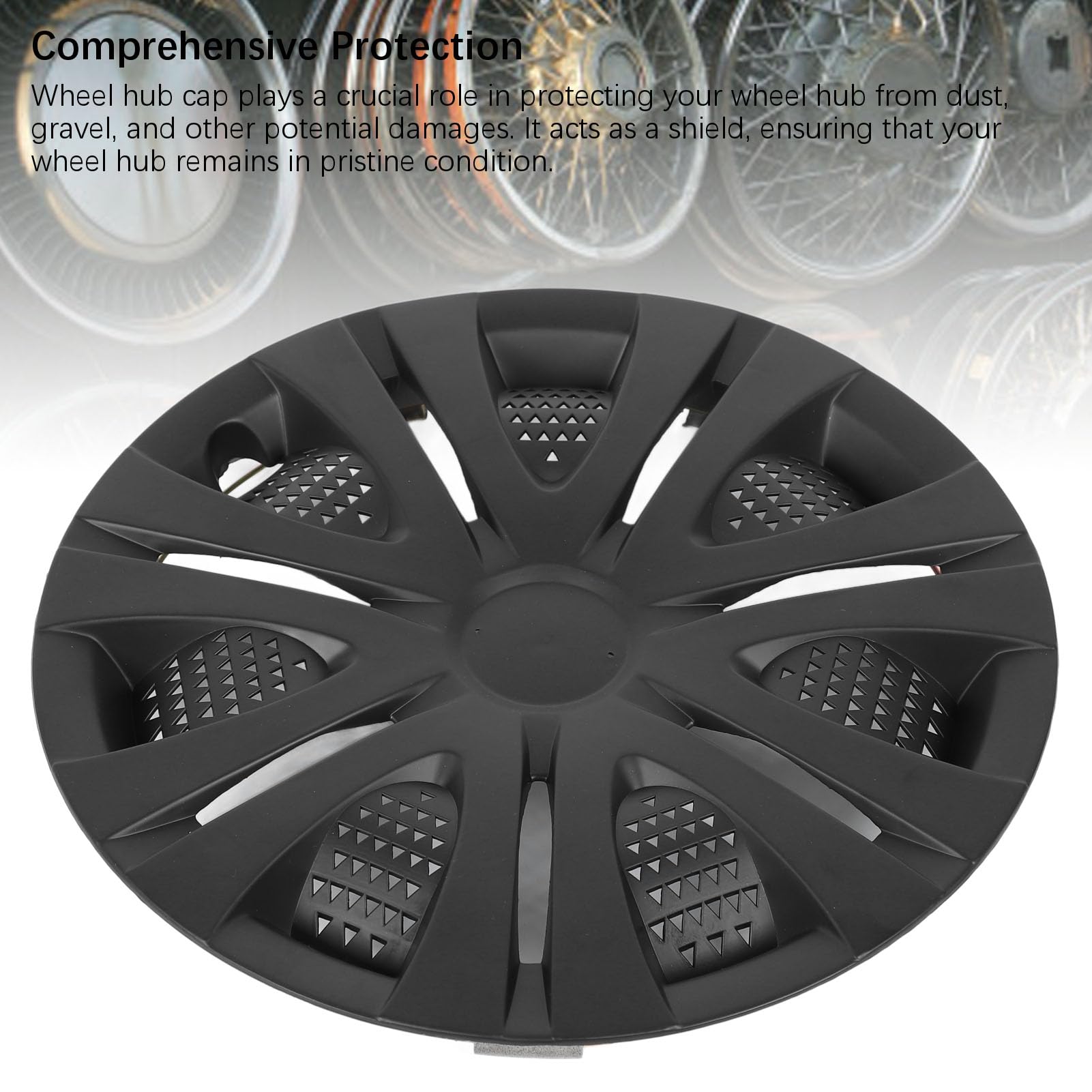 Siège Matte Black 13in Wheel Hub Cap Ensemble de Longueur Durable en Remplacement de Panda Twingo