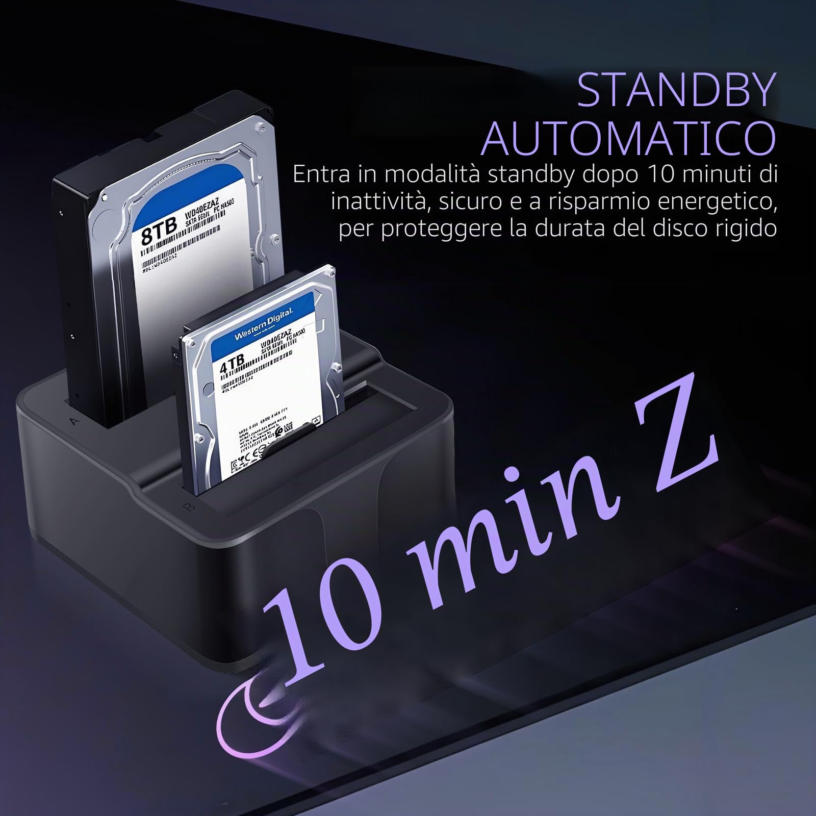 Docking station USB 3.0 doppio alloggiamento per dischi rigidi/SSD SATA da 2,5"/3,5" (fino a 2x16TB) con lettore di schede SD/microSD integrato. Supporta la clonazione offline, Plug & Play