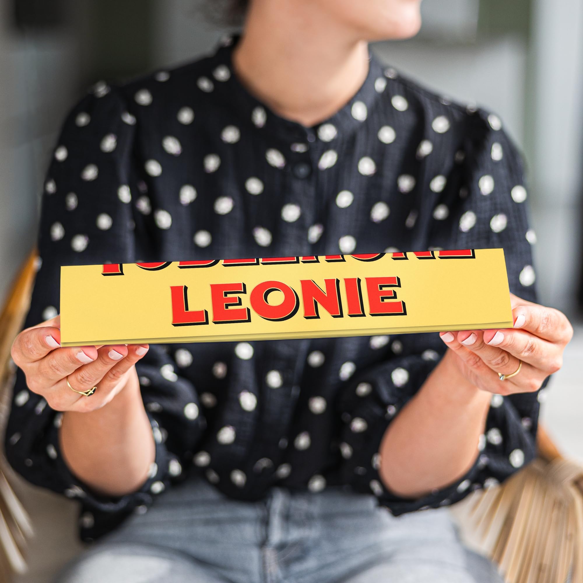 Personalised Toblerone bar with Name & Message - Personalise the Toblerone bar with the name of your choice, Milk chocolate with honey-almond nougat (360 Grams)
