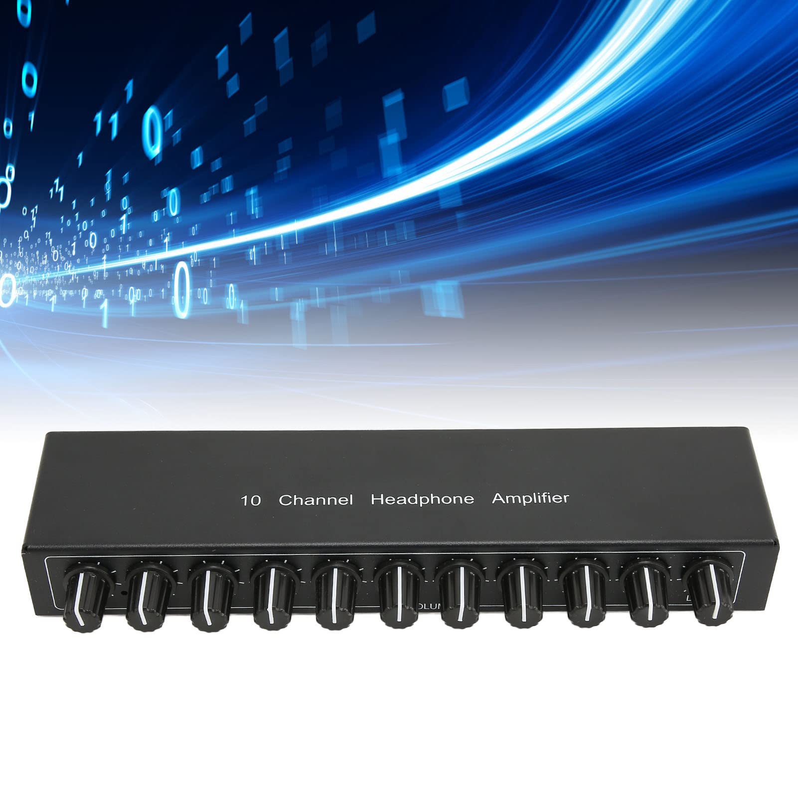Annadue Amplificatore per Cuffie, Aux Mini Jack TRS, Ingresso da 3,5 Mm Amplificatore 1 in 10 out, Distributore per Cuffie per Studio e Palcoscenico (100-240 V)