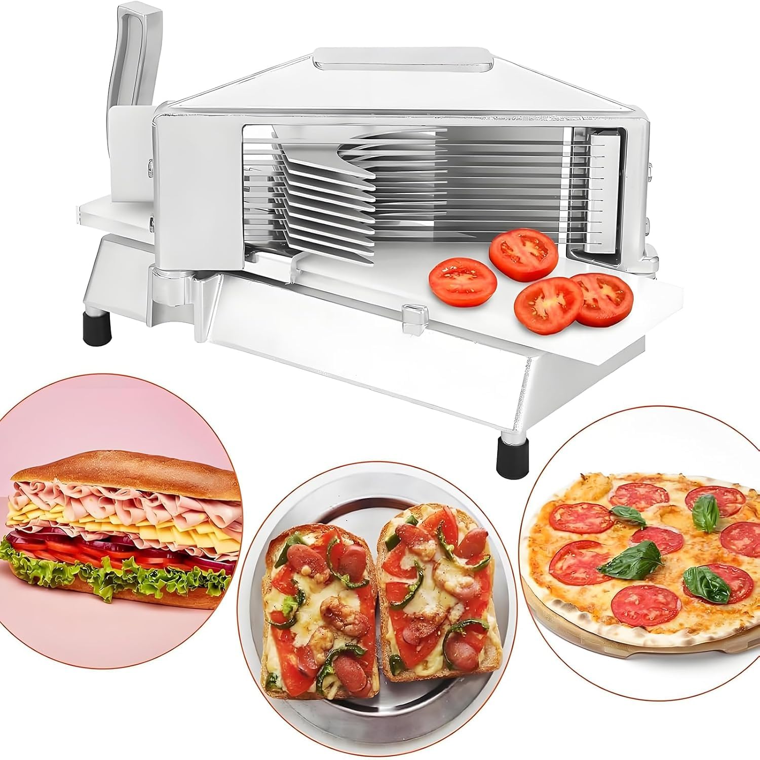 ZHJOPP Vegetable Slicer & Tomato Cutter - Quick Fruit & Veggie Cutting Tool for Avocados, Strawberries, Tofu, & More (3/16inch)