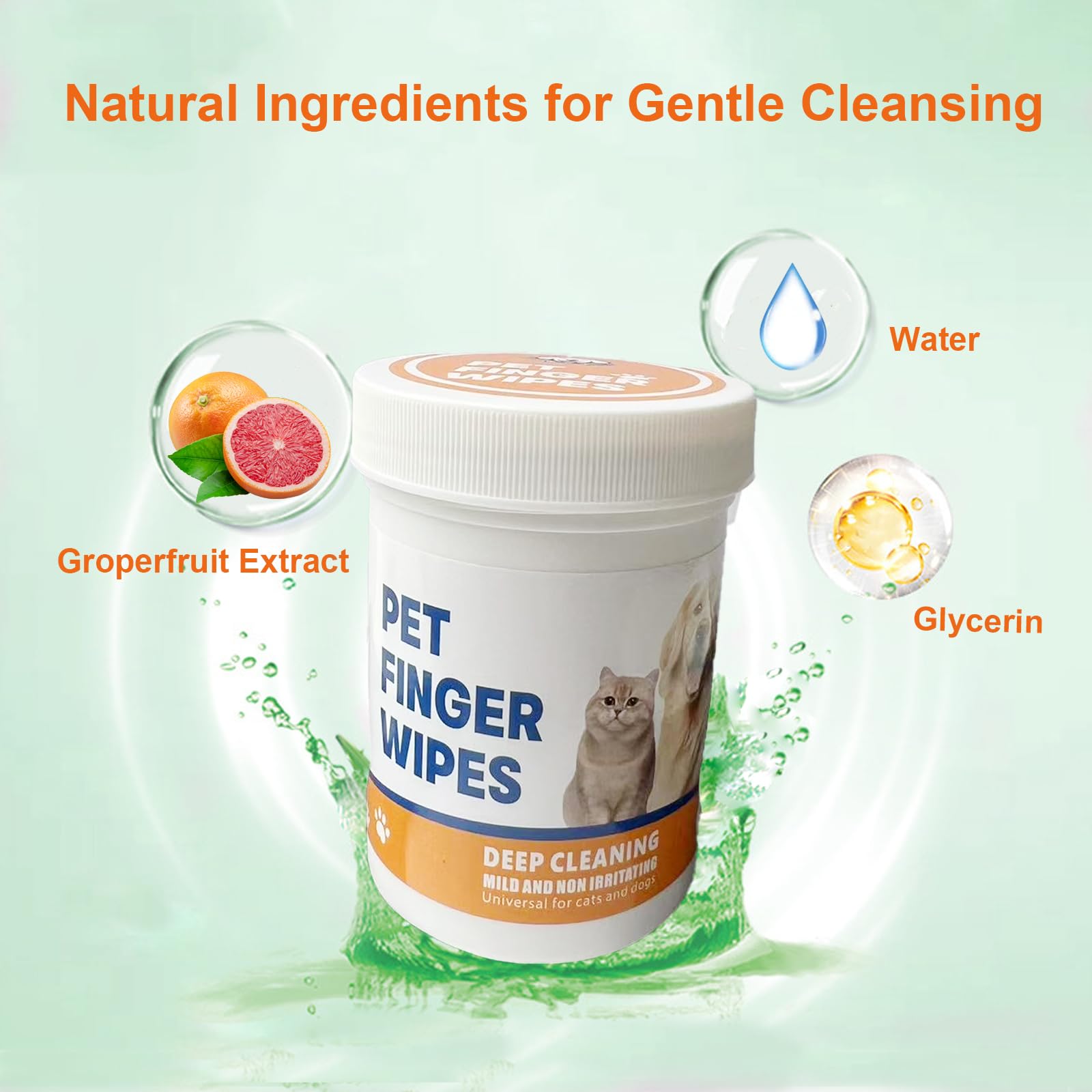 Pet Finger Wipes, Dog Ear Wipes for Dog Ear Infection Treatment, Gentle and Safe Pet Ear Cleaning Ear Cleaner for Allergies and Itching, Pet Dental Finger Wipes for Dogs and Cats, Furry Animals 50pcs - image 4