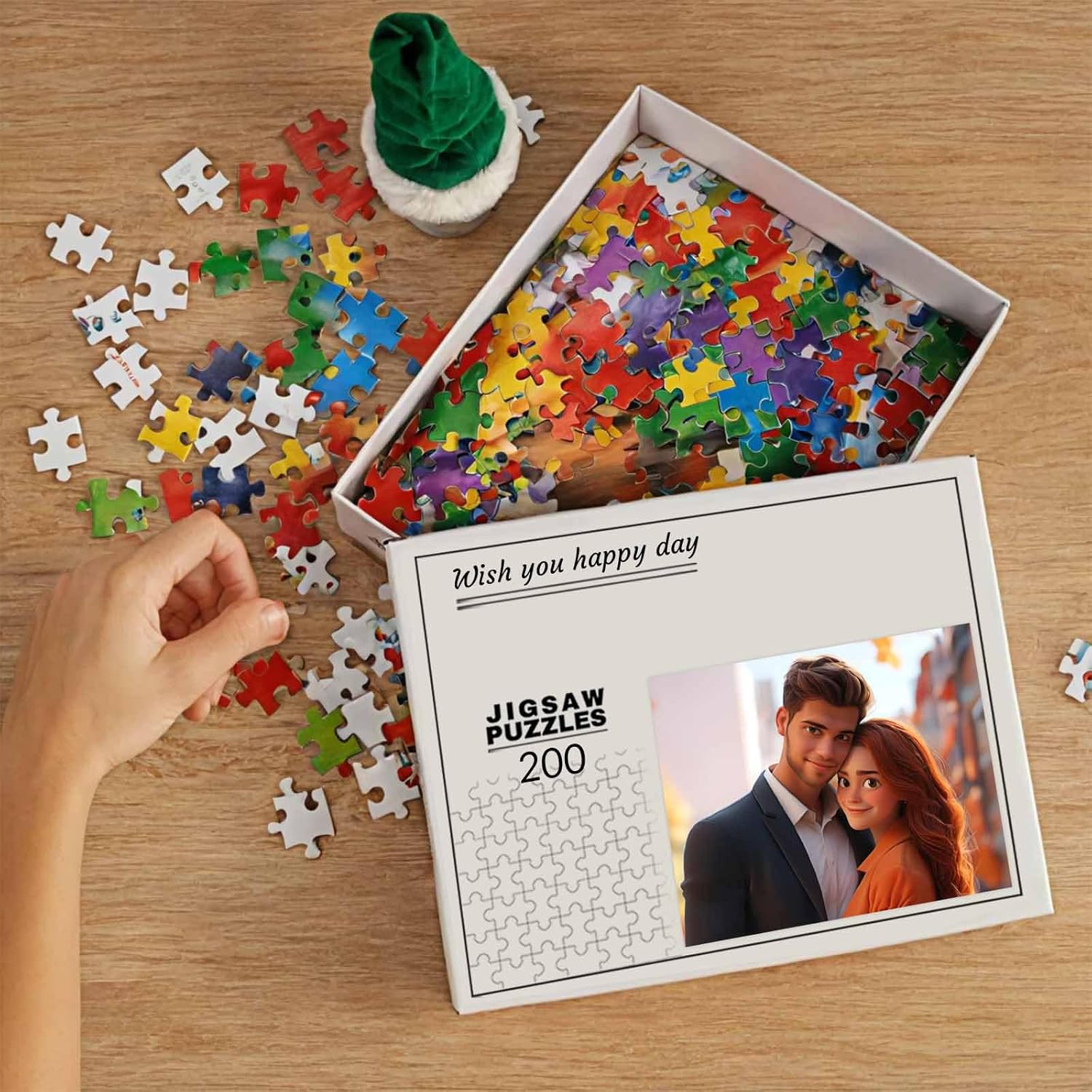 Custom Puzzle Personalized Puzzle 35/70/120/200/300/1500/2000/3000 Pieces Custom Cartoon Puzzles from Photos Custom Jigsaw Puzzle Gift for Family, Wedding, Couple, Pet
