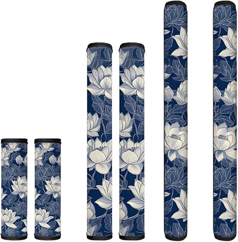 6 fundas lavables para manijas de puerta de refrigerador, protector antideslizante para nevera, horno, lavavajillas, mantener alejadas de huellas