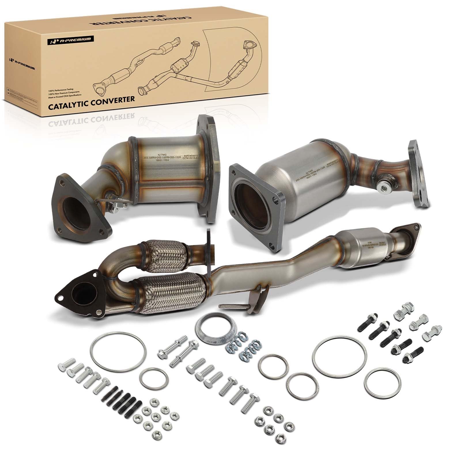 Amazon.com: A-Premium Front and Rear 3-PC Catalytic Converter Kit