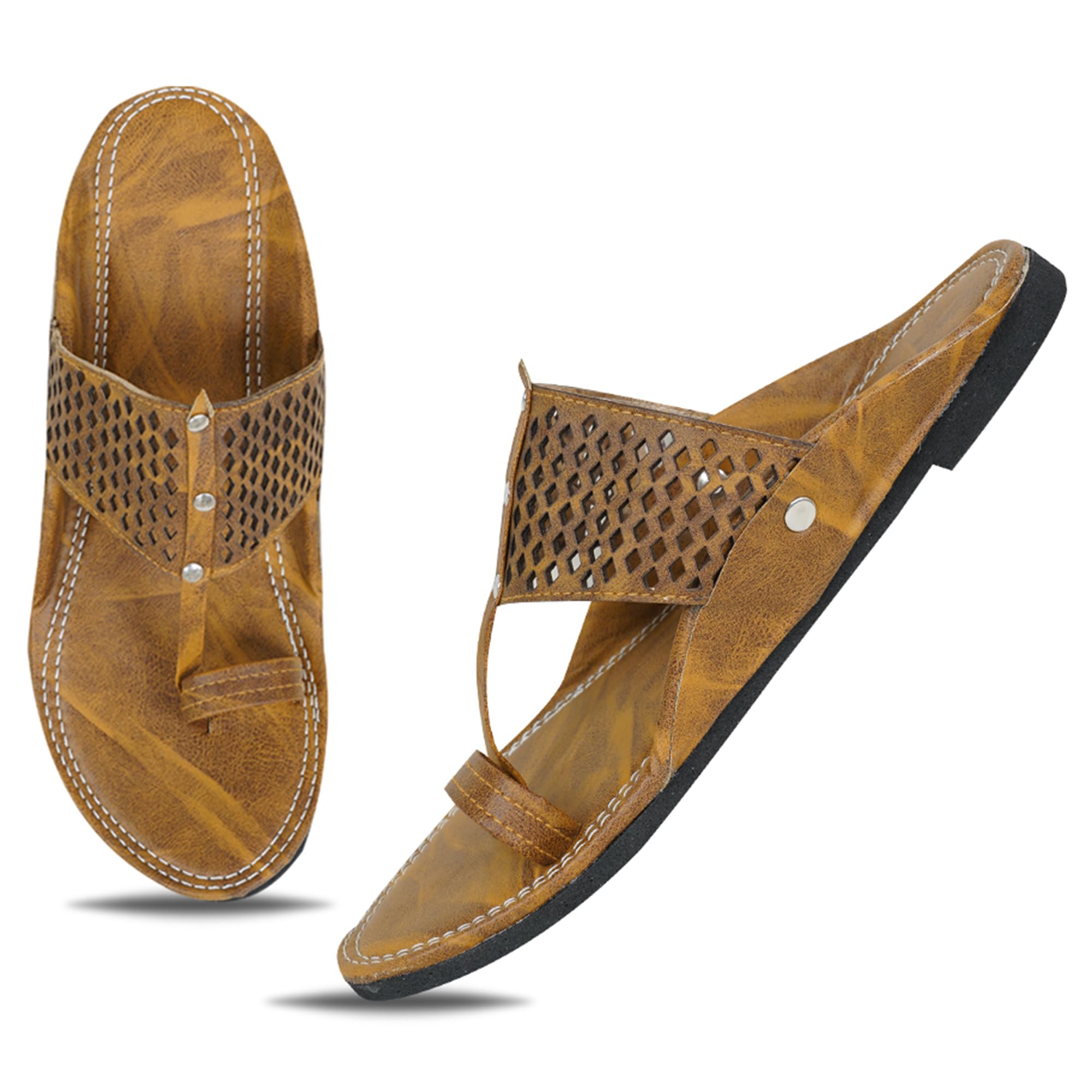 indiestride Men's Ethnic Rajasthani Slippers | Sandals | Ethnic Footwear-picture-16
