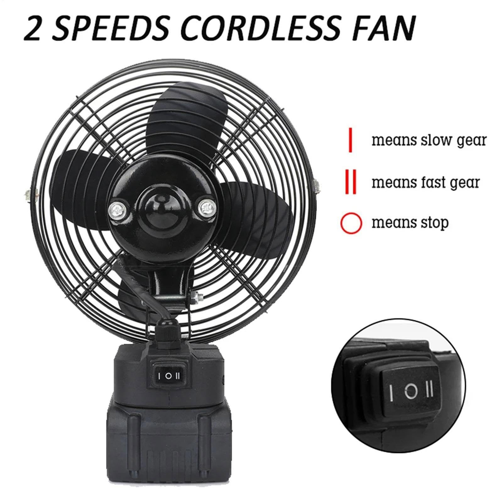 Ventilatore elettrico da tavolo, 15,24 cm, 21 V, funzionamento senza fili | postazioni di lavoro ad alta velocità del motore da 30 W, per camera da , ufficio, patio, barche, roulotte, per