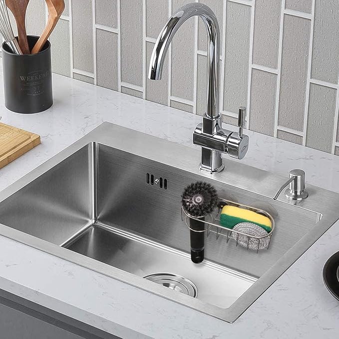 Organizador para fregadero con esponja magnético acero inoxidable miniatura 2