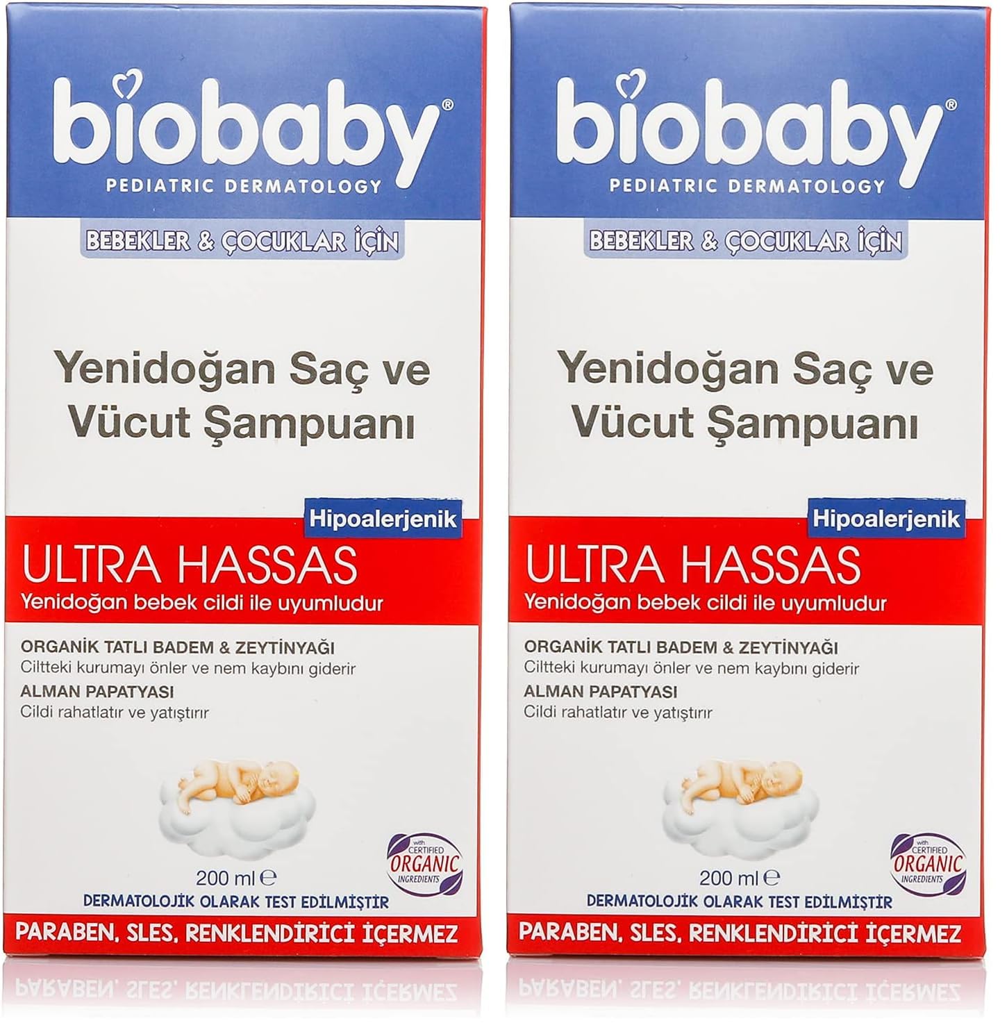 Biobaby Yenidoğan Saç ve Vücut Şampuanı, 200ML (2 paketi)
