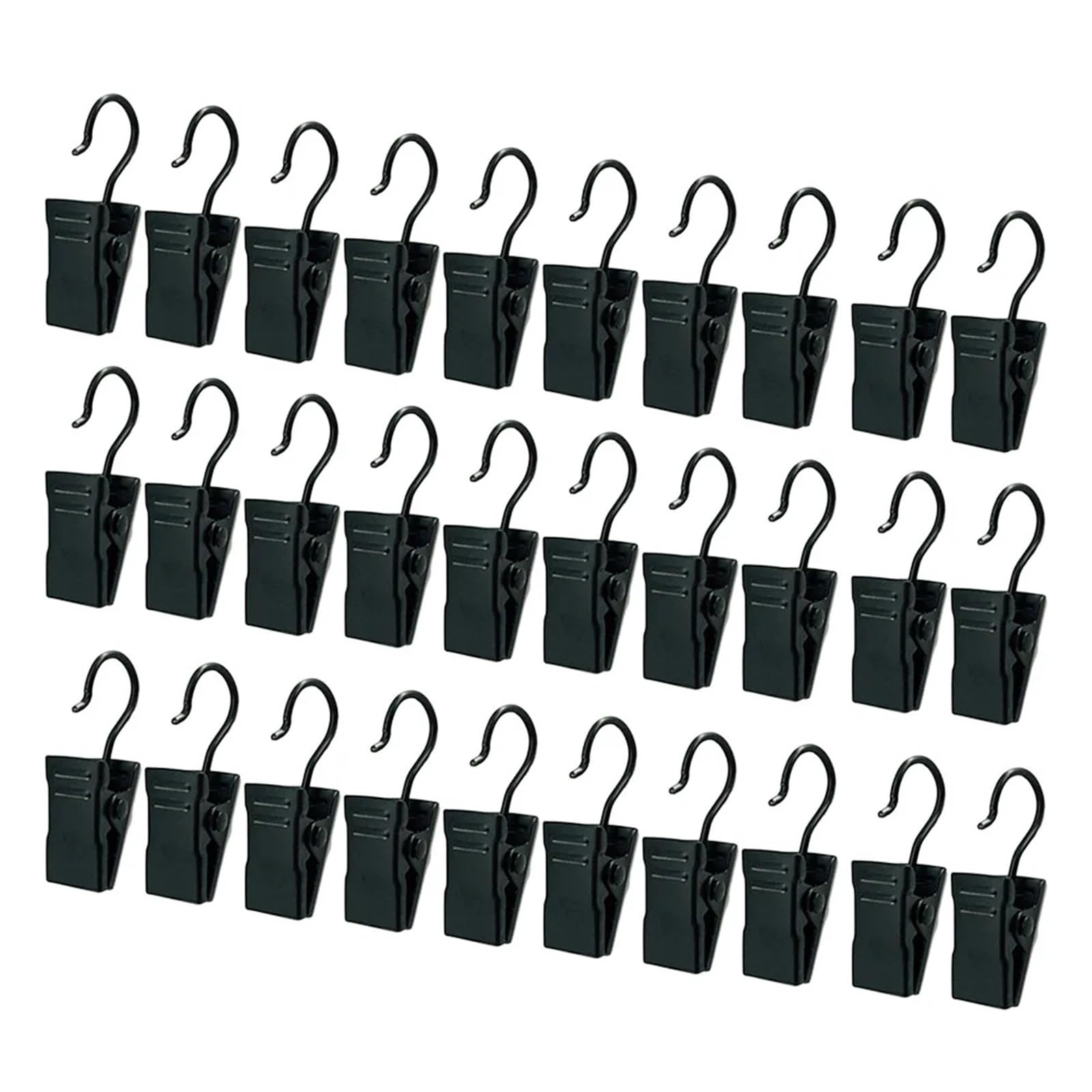 Anneaux de rideaux, Anneaux de rideaux, 120 pièces, crochets draperie en fer noir, Clips for petits poche, quincaillerie