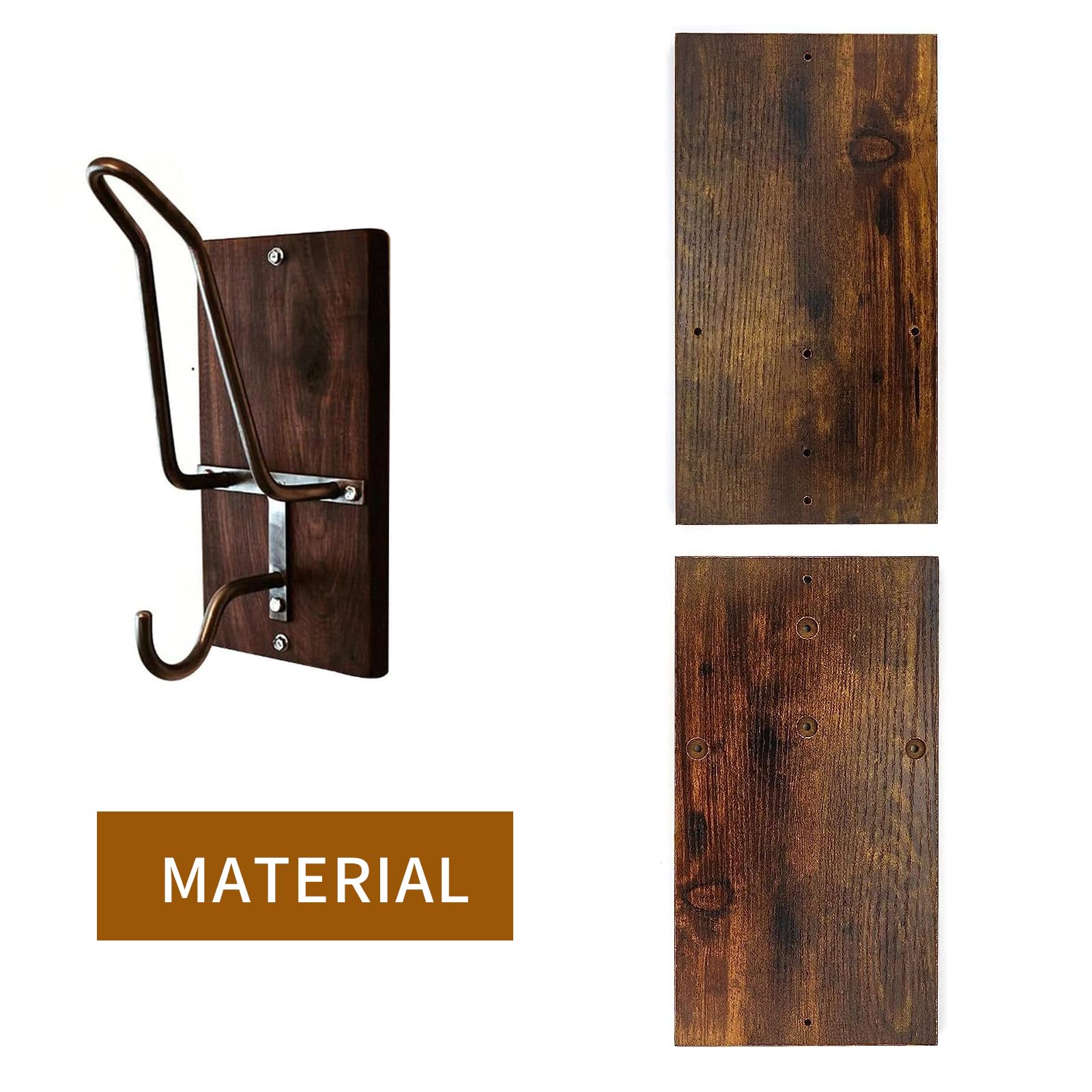 THYGIFTREE Helmhouder voor aan de muur, motorhelmhouder, wandhouder, houten helmhouder voor fietshelm, houder met haak voor mantels, caps, rugby helm