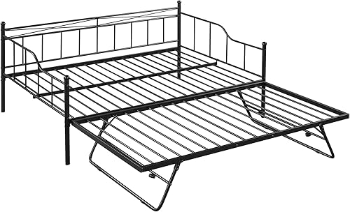 Miniatura 8 de LUSPAZ Cama extensible de tamaño matrimonial con nido desplegable, sofá cama individual a King con nido extraíble para adultos y niños