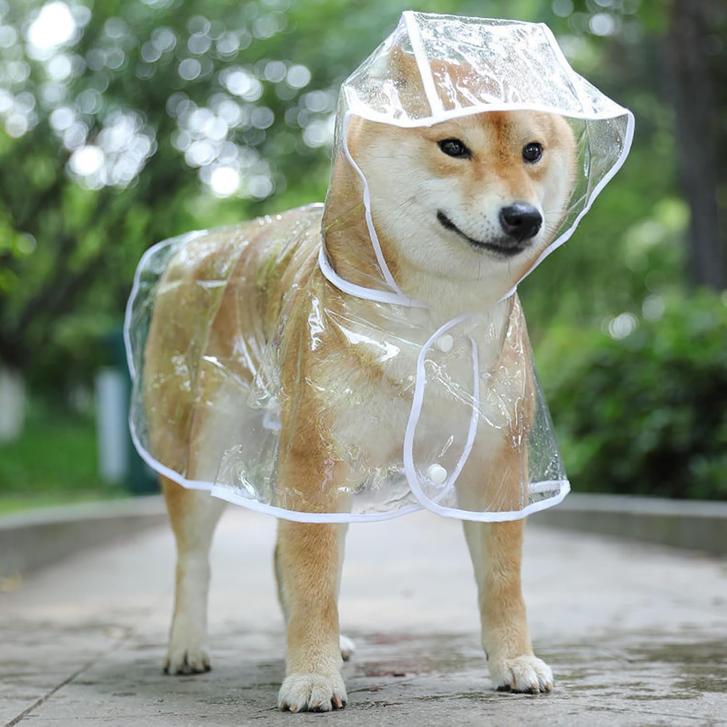 Pet Raincoat, Transparent Dog Cat Raincoat with Hood