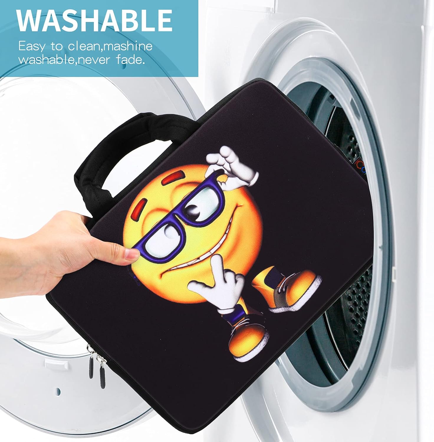 iColor 14 15 15.4 15.6 inch Laptop Handle Bag Case Pouch Holder Notebook Sleeve Neoprene Cover Soft Carring Travel Case for Chromebook 14 15 MacBook Cute Boy ICB-06 - Image 6