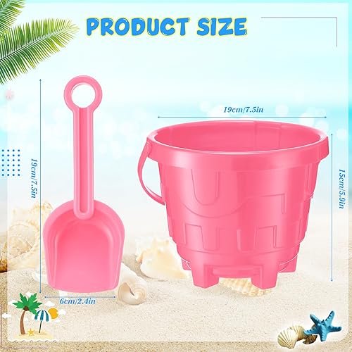 Miniatura 2 de 48 cubos de arena a granel para niños, cubos de playa de plástico, cubo de arena con palas, castillo de arena, juguetes divertidos de molde de playa